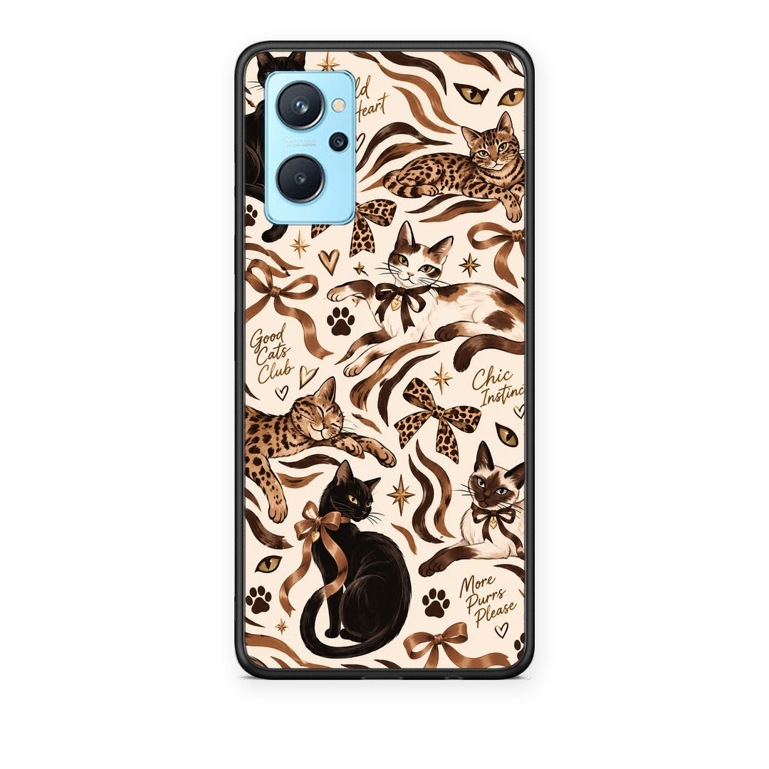 Θήκη Realme 9i Wild Cats and Animal Print Collage από τη Smartfits με σχέδιο στο πίσω μέρος και μαύρο περίβλημα | Realme 9i Wild Cats and Animal Print Collage case with colorful back and black bezels
