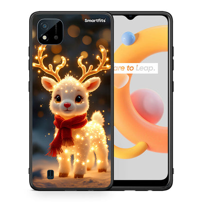 Θήκη Realme C11 2021 Christmas Cutie από τη Smartfits με σχέδιο στο πίσω μέρος και μαύρο περίβλημα | Realme C11 2021 Christmas Cutie case with colorful back and black bezels