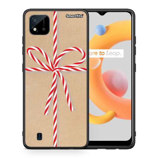 Θήκη Realme C11 2021 Christmas Gift από τη Smartfits με σχέδιο στο πίσω μέρος και μαύρο περίβλημα | Realme C11 2021 Christmas Gift case with colorful back and black bezels