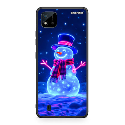 Realme C11 2021 Christmas Neon Snowman θήκη από τη Smartfits με σχέδιο στο πίσω μέρος και μαύρο περίβλημα | Smartphone case with colorful back and black bezels by Smartfits