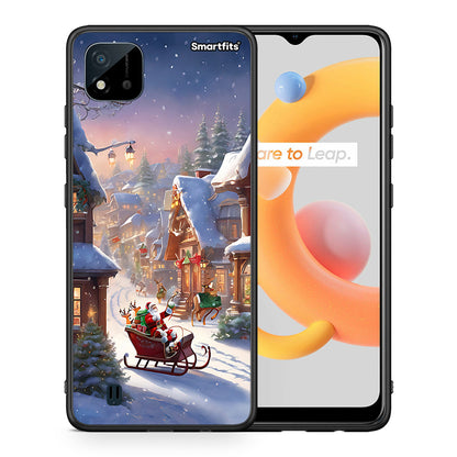 Θήκη Realme C11 2021 Christmas Snow από τη Smartfits με σχέδιο στο πίσω μέρος και μαύρο περίβλημα | Realme C11 2021 Christmas Snow case with colorful back and black bezels