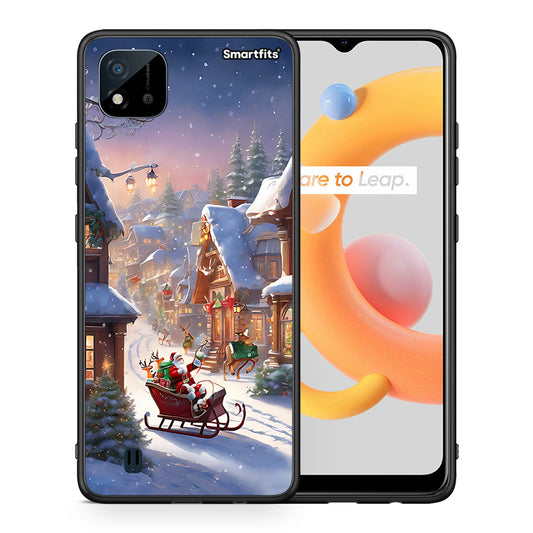 Θήκη Realme C11 2021 Christmas Snow από τη Smartfits με σχέδιο στο πίσω μέρος και μαύρο περίβλημα | Realme C11 2021 Christmas Snow case with colorful back and black bezels