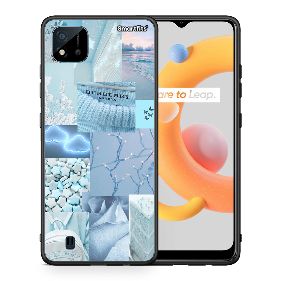Θήκη Realme C11 2021 Ciel Aesthetic Collage από τη Smartfits με σχέδιο στο πίσω μέρος και μαύρο περίβλημα | Realme C11 2021 Ciel Aesthetic Collage case with colorful back and black bezels