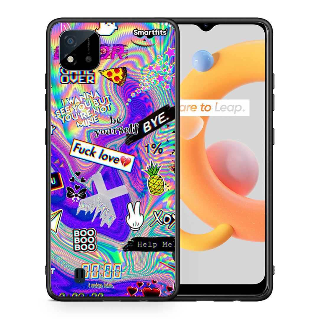 Θήκη Realme C11 2021 Game Over από τη Smartfits με σχέδιο στο πίσω μέρος και μαύρο περίβλημα | Realme C11 2021 Game Over case with colorful back and black bezels