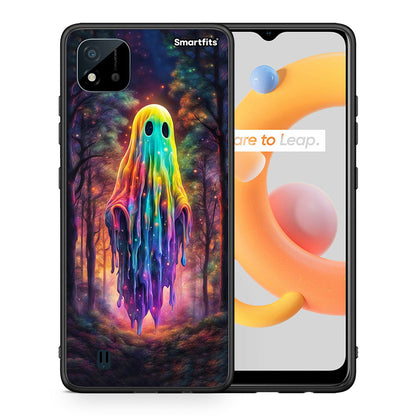 Θήκη Realme C11 2021 Halloween Ghost από τη Smartfits με σχέδιο στο πίσω μέρος και μαύρο περίβλημα | Realme C11 2021 Halloween Ghost case with colorful back and black bezels