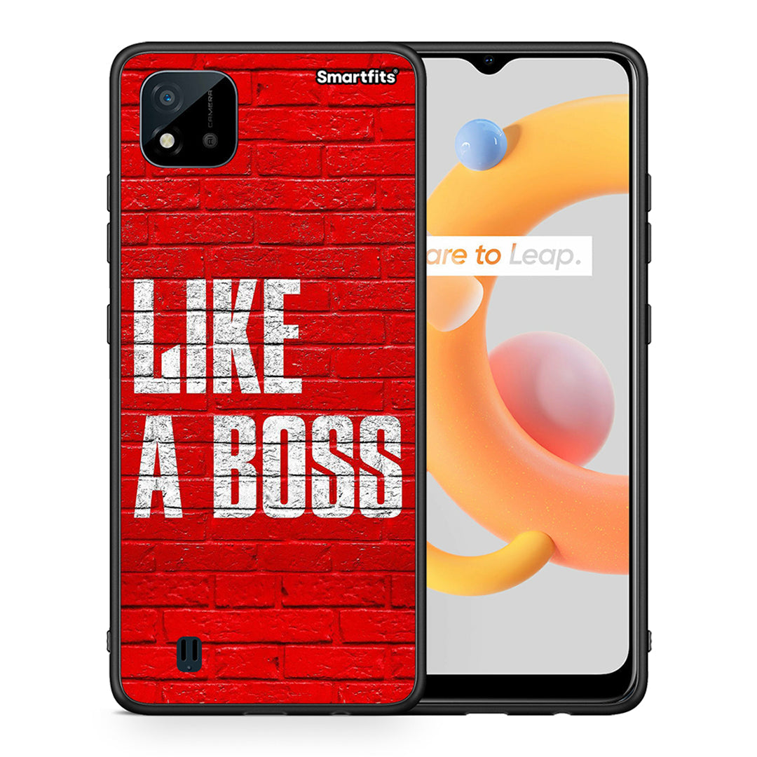 Θήκη Realme C11 2021 Like A Boss από τη Smartfits με σχέδιο στο πίσω μέρος και μαύρο περίβλημα | Realme C11 2021 Like A Boss case with colorful back and black bezels