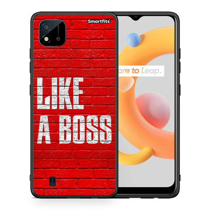 Θήκη Realme C11 2021 Like A Boss από τη Smartfits με σχέδιο στο πίσω μέρος και μαύρο περίβλημα | Realme C11 2021 Like A Boss case with colorful back and black bezels