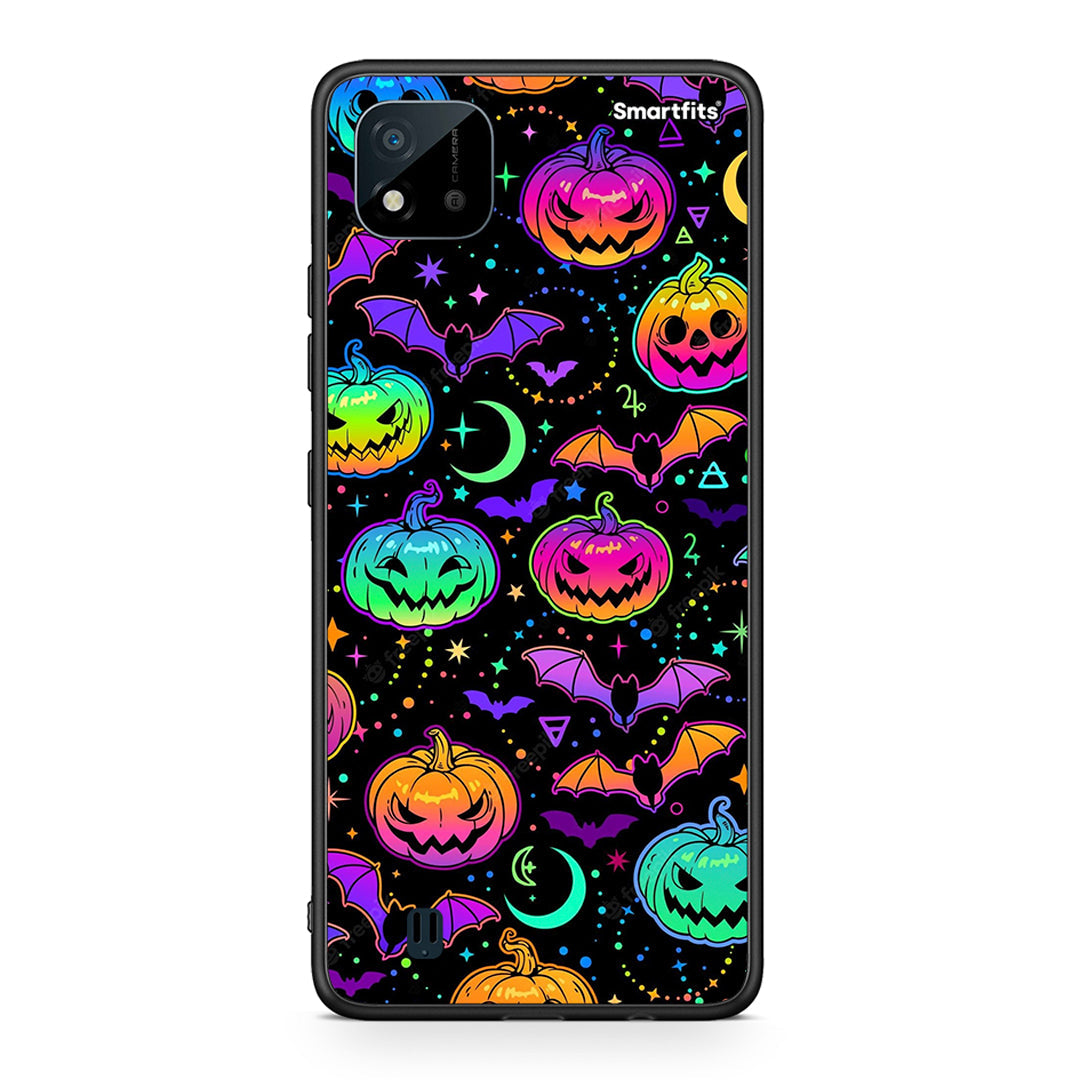 Realme C11 2021 Neon Halloween θήκη από τη Smartfits με σχέδιο στο πίσω μέρος και μαύρο περίβλημα | Smartphone case with colorful back and black bezels by Smartfits