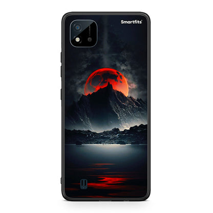 Realme C11 2021 Red Full Moon θήκη από τη Smartfits με σχέδιο στο πίσω μέρος και μαύρο περίβλημα | Smartphone case with colorful back and black bezels by Smartfits