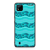 Thumbnail for Realme C11 2021 Swimming Dolphins θήκη από τη Smartfits με σχέδιο στο πίσω μέρος και μαύρο περίβλημα | Smartphone case with colorful back and black bezels by Smartfits