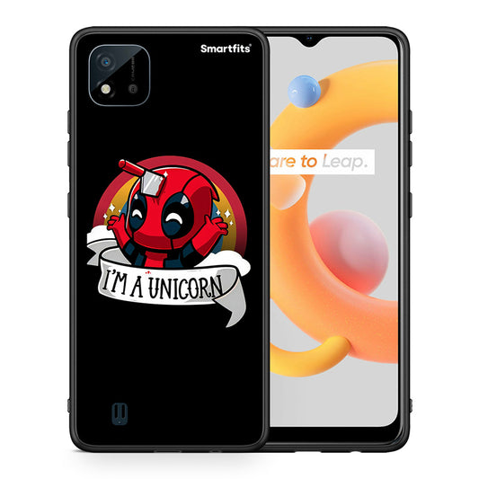 Θήκη Realme C11 2021 Unicorn Deadpool από τη Smartfits με σχέδιο στο πίσω μέρος και μαύρο περίβλημα | Realme C11 2021 Unicorn Deadpool case with colorful back and black bezels