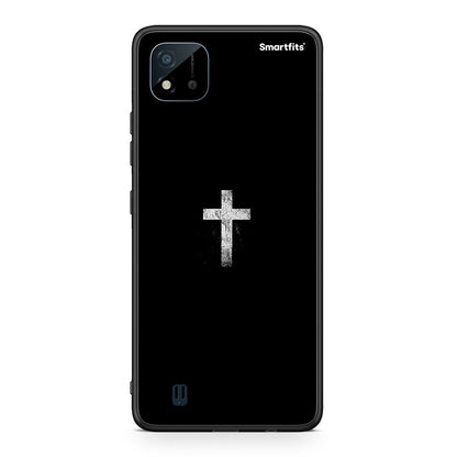 Realme C11 2021 White Cross θήκη από τη Smartfits με σχέδιο στο πίσω μέρος και μαύρο περίβλημα | Smartphone case with colorful back and black bezels by Smartfits