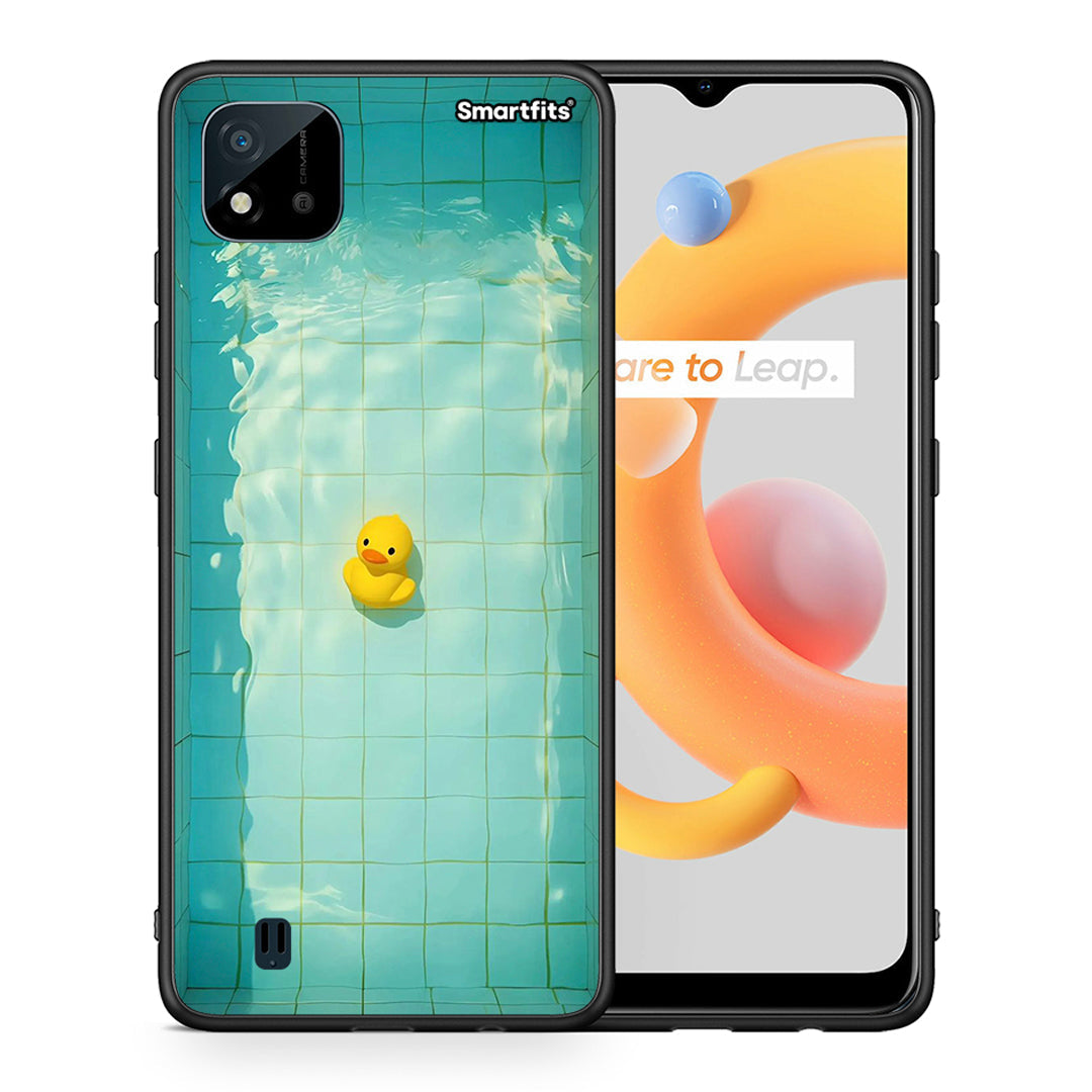 Θήκη Realme C11 2021 Yellow Duck από τη Smartfits με σχέδιο στο πίσω μέρος και μαύρο περίβλημα | Realme C11 2021 Yellow Duck case with colorful back and black bezels