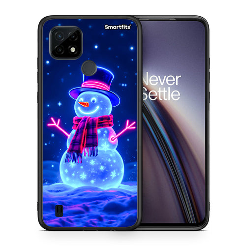 Christmas Neon Snowman - Realme C21 θήκη