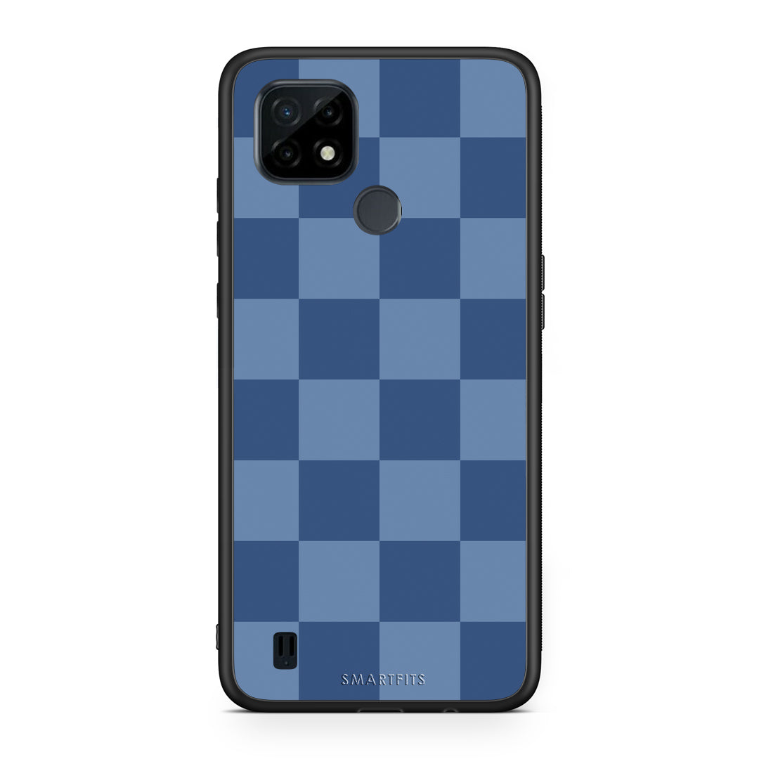 Θήκη Realme C21 Denim Blue Checkerboard από τη Smartfits με σχέδιο στο πίσω μέρος και μαύρο περίβλημα | Realme C21 Denim Blue Checkerboard case with colorful back and black bezels