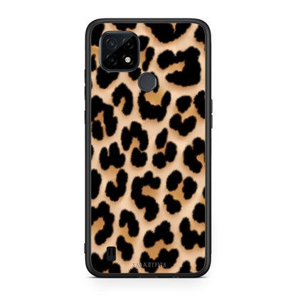 Θήκη Realme C21 Leopard Print Tan Large από τη Smartfits με σχέδιο στο πίσω μέρος και μαύρο περίβλημα | Realme C21 Leopard Print Tan Large case with colorful back and black bezels