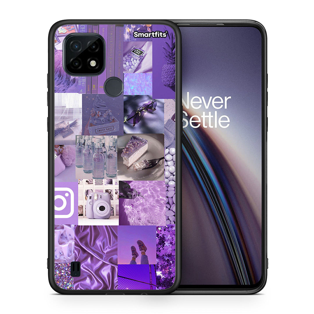 Purple Aesthetic Collage - Realme C21 θήκη