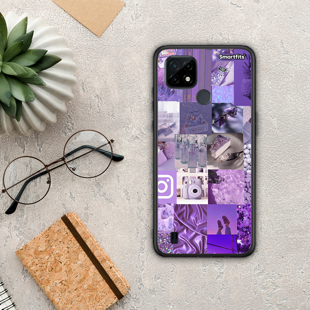 Purple Aesthetic Collage - Realme C21 θήκη