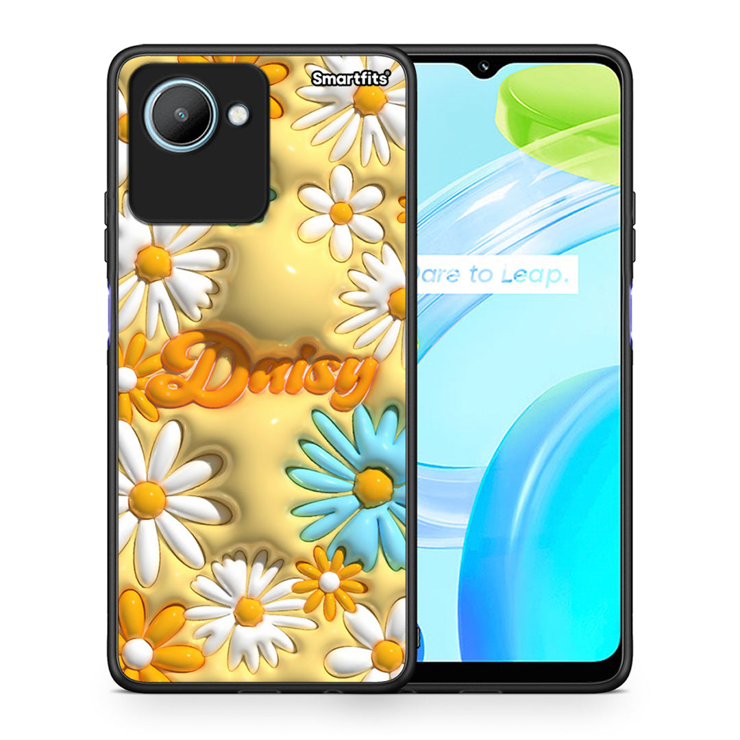 Θήκη Realme C30 Bubble Daisies από τη Smartfits με σχέδιο στο πίσω μέρος και μαύρο περίβλημα | Realme C30 Bubble Daisies Case with Colorful Back and Black Bezels