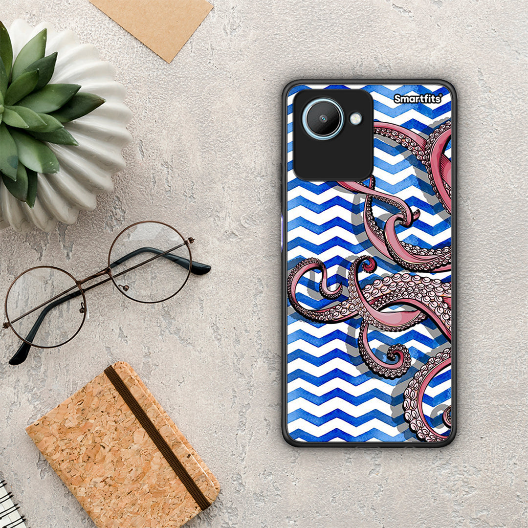 Θήκη Realme C30 Chevron Devilfish από τη Smartfits με σχέδιο στο πίσω μέρος και μαύρο περίβλημα | Realme C30 Chevron Devilfish Case with Colorful Back and Black Bezels