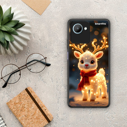Θήκη Realme C30 Christmas Cutie από τη Smartfits με σχέδιο στο πίσω μέρος και μαύρο περίβλημα | Realme C30 Christmas Cutie Case with Colorful Back and Black Bezels