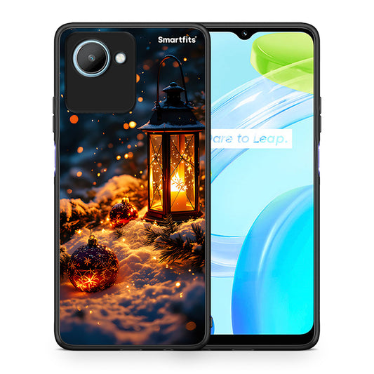Θήκη Realme C30 Christmas Ornaments από τη Smartfits με σχέδιο στο πίσω μέρος και μαύρο περίβλημα | Realme C30 Christmas Ornaments Case with Colorful Back and Black Bezels