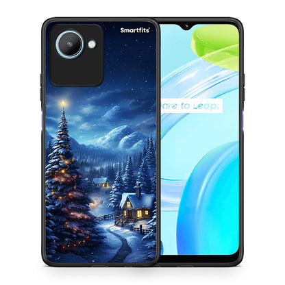 Θήκη Realme C30 Christmas Scenery από τη Smartfits με σχέδιο στο πίσω μέρος και μαύρο περίβλημα | Realme C30 Christmas Scenery Case with Colorful Back and Black Bezels