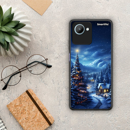 Θήκη Realme C30 Christmas Scenery από τη Smartfits με σχέδιο στο πίσω μέρος και μαύρο περίβλημα | Realme C30 Christmas Scenery Case with Colorful Back and Black Bezels