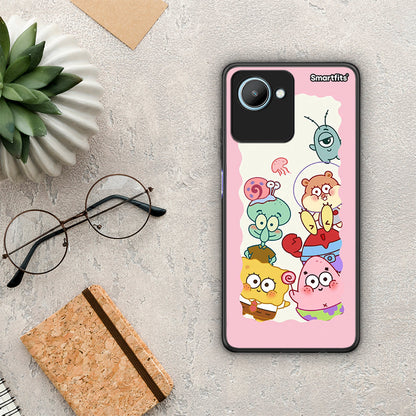 Θήκη Realme C30 Cute Companion από τη Smartfits με σχέδιο στο πίσω μέρος και μαύρο περίβλημα | Realme C30 Cute Companion Case with Colorful Back and Black Bezels