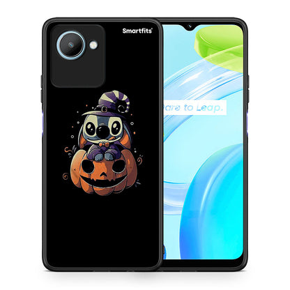 Θήκη Realme C30 Halloween Stitch από τη Smartfits με σχέδιο στο πίσω μέρος και μαύρο περίβλημα | Realme C30 Halloween Stitch Case with Colorful Back and Black Bezels
