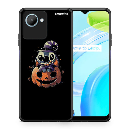 Θήκη Realme C30 Halloween Stitch από τη Smartfits με σχέδιο στο πίσω μέρος και μαύρο περίβλημα | Realme C30 Halloween Stitch Case with Colorful Back and Black Bezels