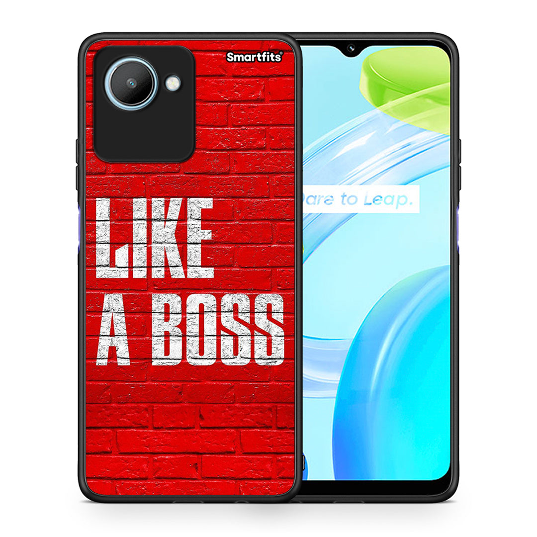 Θήκη Realme C30 Like A Boss από τη Smartfits με σχέδιο στο πίσω μέρος και μαύρο περίβλημα | Realme C30 Like A Boss Case with Colorful Back and Black Bezels