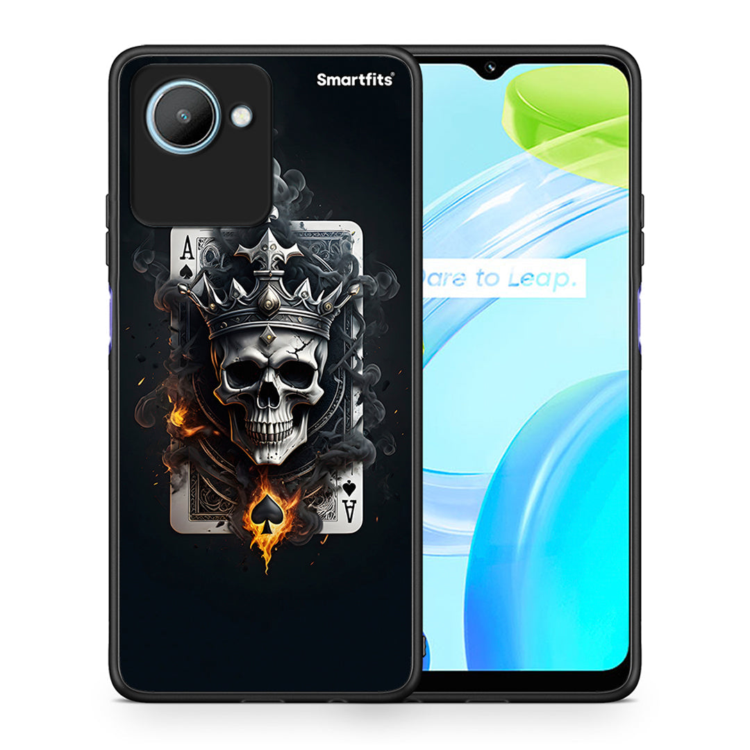 Θήκη Realme C30 Skull King Ace από τη Smartfits με σχέδιο στο πίσω μέρος και μαύρο περίβλημα | Realme C30 Skull King Ace Case with Colorful Back and Black Bezels