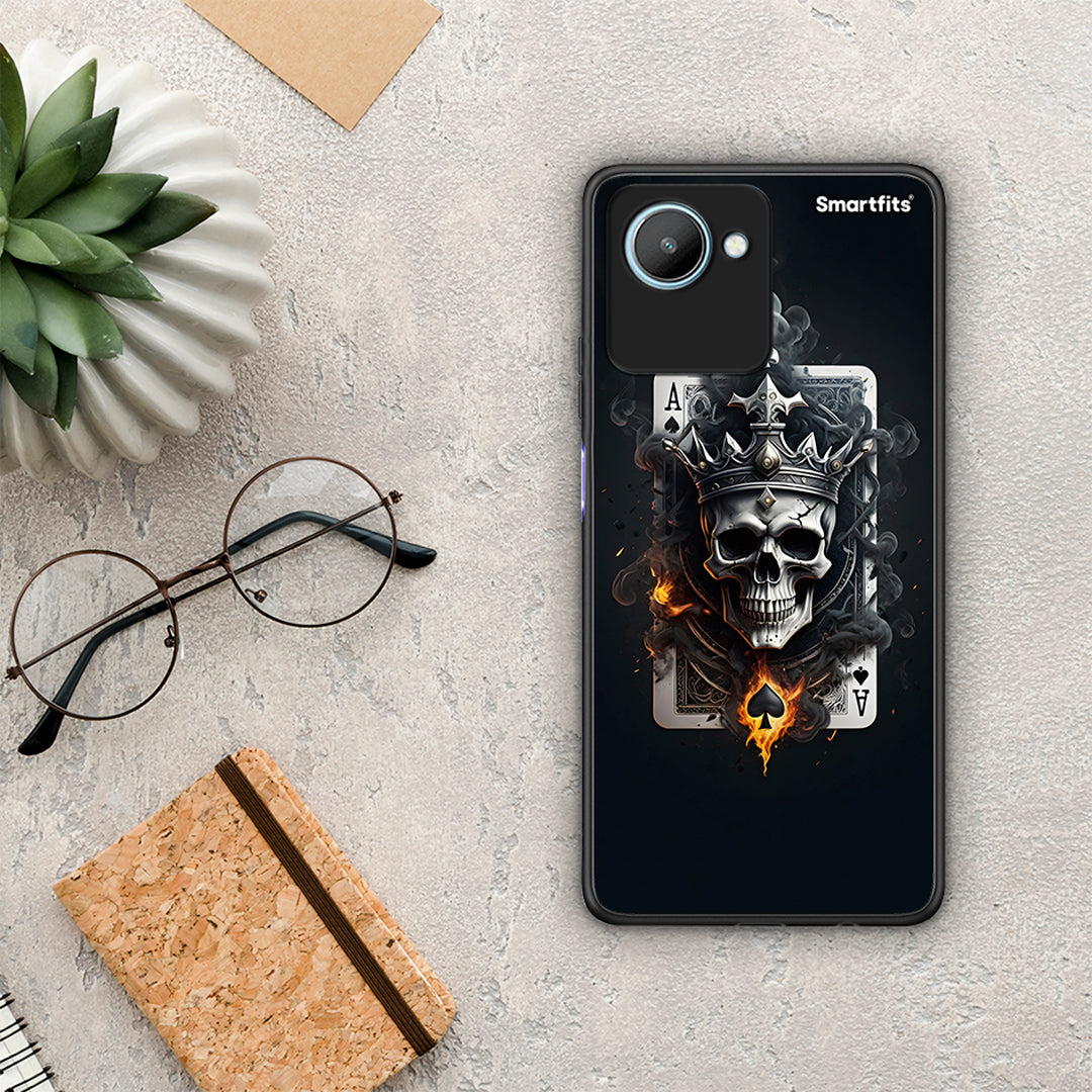 Θήκη Realme C30 Skull King Ace από τη Smartfits με σχέδιο στο πίσω μέρος και μαύρο περίβλημα | Realme C30 Skull King Ace Case with Colorful Back and Black Bezels