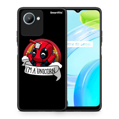 Θήκη Realme C30 Unicorn Deadpool από τη Smartfits με σχέδιο στο πίσω μέρος και μαύρο περίβλημα | Realme C30 Unicorn Deadpool Case with Colorful Back and Black Bezels