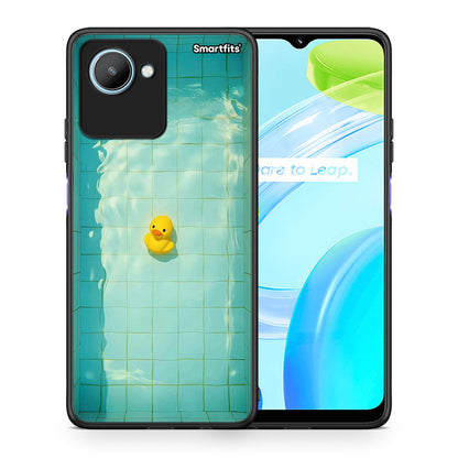 Θήκη Realme C30 Yellow Duck από τη Smartfits με σχέδιο στο πίσω μέρος και μαύρο περίβλημα | Realme C30 Yellow Duck Case with Colorful Back and Black Bezels