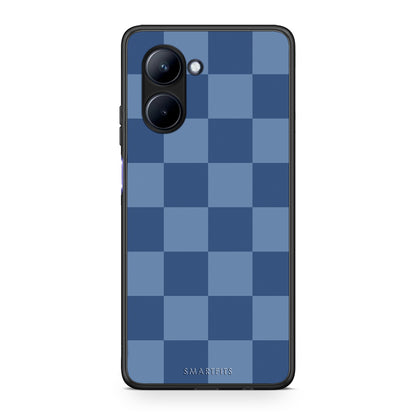 Θήκη Realme C33 Denim Blue Checkerboard από τη Smartfits με σχέδιο στο πίσω μέρος και μαύρο περίβλημα | Realme C33 Denim Blue Checkerboard case with colorful back and black bezels