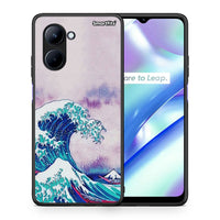 Thumbnail for Θήκη Realme C33 Blue Waves από τη Smartfits με σχέδιο στο πίσω μέρος και μαύρο περίβλημα | Realme C33 Blue Waves Case with Colorful Back and Black Bezels