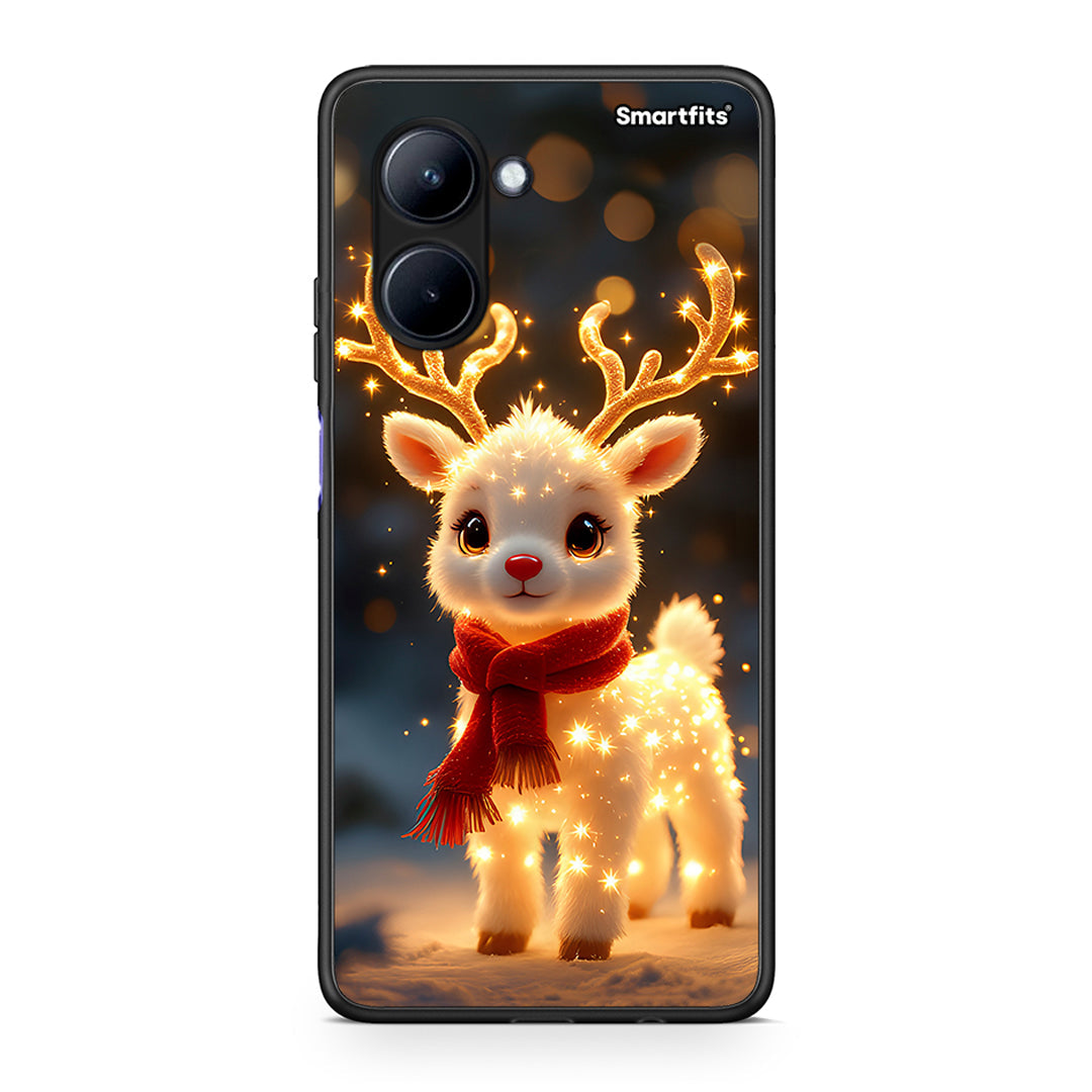 Θήκη Realme C33 Christmas Cutie από τη Smartfits με σχέδιο στο πίσω μέρος και μαύρο περίβλημα | Realme C33 Christmas Cutie Case with Colorful Back and Black Bezels