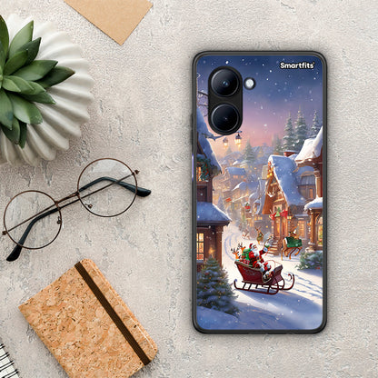 Θήκη Realme C33 Christmas Snow από τη Smartfits με σχέδιο στο πίσω μέρος και μαύρο περίβλημα | Realme C33 Christmas Snow Case with Colorful Back and Black Bezels