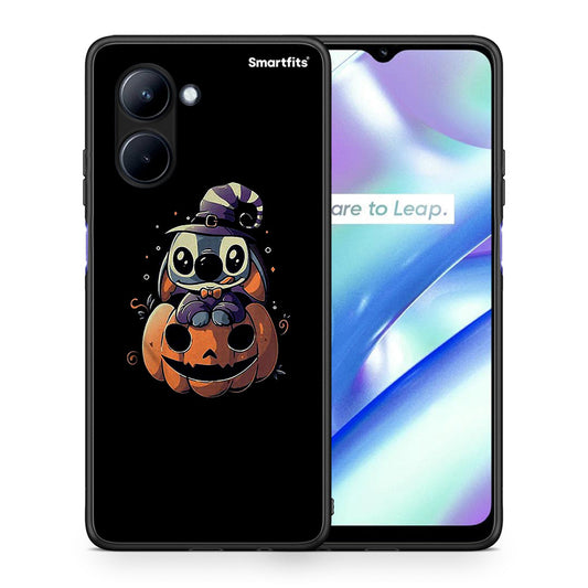 Θήκη Realme C33 Halloween Stitch από τη Smartfits με σχέδιο στο πίσω μέρος και μαύρο περίβλημα | Realme C33 Halloween Stitch Case with Colorful Back and Black Bezels