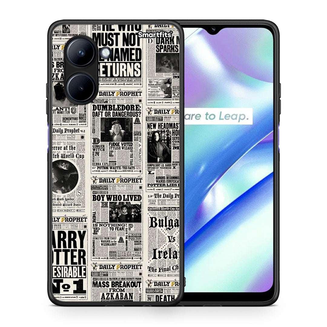 Θήκη Realme C33 Harry Paper από τη Smartfits με σχέδιο στο πίσω μέρος και μαύρο περίβλημα | Realme C33 Harry Paper Case with Colorful Back and Black Bezels