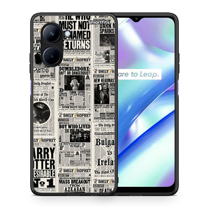 Θήκη Realme C33 Harry Paper από τη Smartfits με σχέδιο στο πίσω μέρος και μαύρο περίβλημα | Realme C33 Harry Paper Case with Colorful Back and Black Bezels