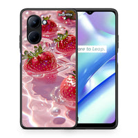 Thumbnail for Θήκη Realme C33 Juicy Strawberries από τη Smartfits με σχέδιο στο πίσω μέρος και μαύρο περίβλημα | Realme C33 Juicy Strawberries Case with Colorful Back and Black Bezels