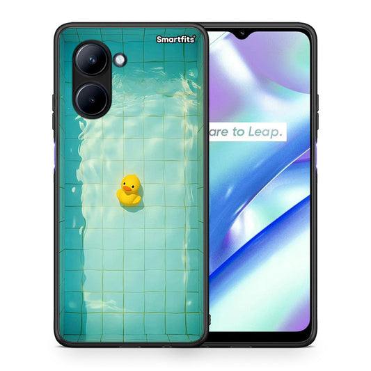 Θήκη Realme C33 Yellow Duck από τη Smartfits με σχέδιο στο πίσω μέρος και μαύρο περίβλημα | Realme C33 Yellow Duck Case with Colorful Back and Black Bezels