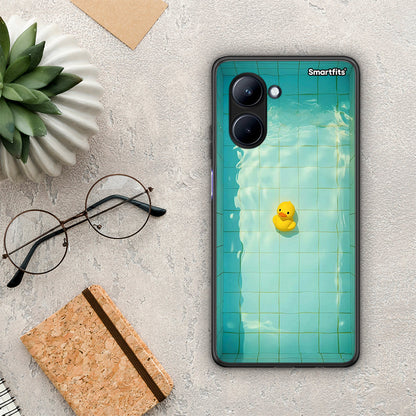 Θήκη Realme C33 Yellow Duck από τη Smartfits με σχέδιο στο πίσω μέρος και μαύρο περίβλημα | Realme C33 Yellow Duck Case with Colorful Back and Black Bezels