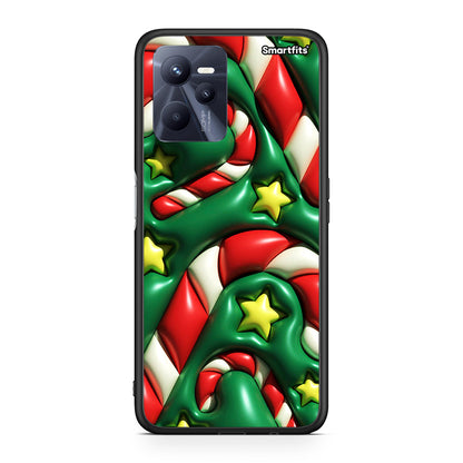 Realme C35 Christmas Bubbles θήκη από τη Smartfits με σχέδιο στο πίσω μέρος και μαύρο περίβλημα | Smartphone case with colorful back and black bezels by Smartfits