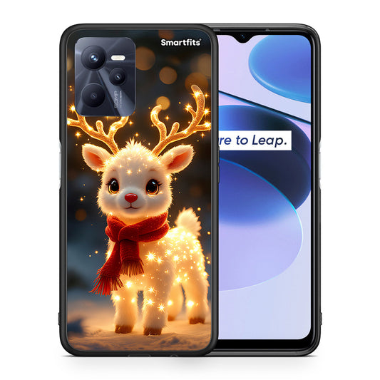 Θήκη Realme C35 Christmas Cutie από τη Smartfits με σχέδιο στο πίσω μέρος και μαύρο περίβλημα | Realme C35 Christmas Cutie case with colorful back and black bezels