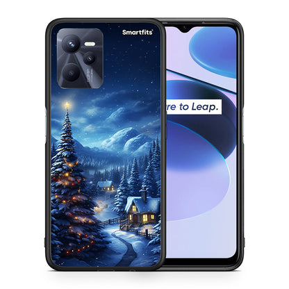 Θήκη Realme C35 Christmas Scenery από τη Smartfits με σχέδιο στο πίσω μέρος και μαύρο περίβλημα | Realme C35 Christmas Scenery case with colorful back and black bezels