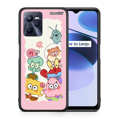 Θήκη Realme C35 Cute Companion από τη Smartfits με σχέδιο στο πίσω μέρος και μαύρο περίβλημα | Realme C35 Cute Companion case with colorful back and black bezels